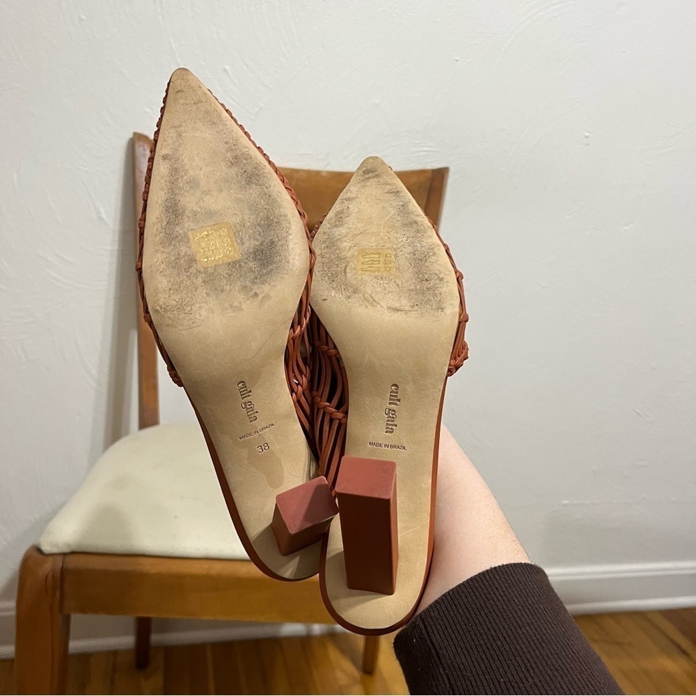 Cult Gaia Raya Woven leather mules in Spice | size 38 - Picture 6 of 8